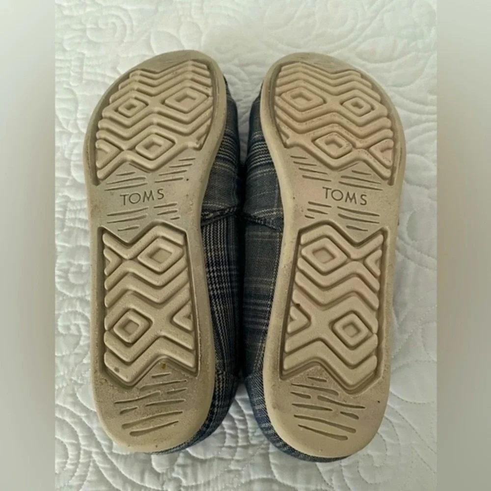 Toms Alpargata Citadel Blue Classic Plaid/Bow flats Sz 11 - Picture 13 of 15